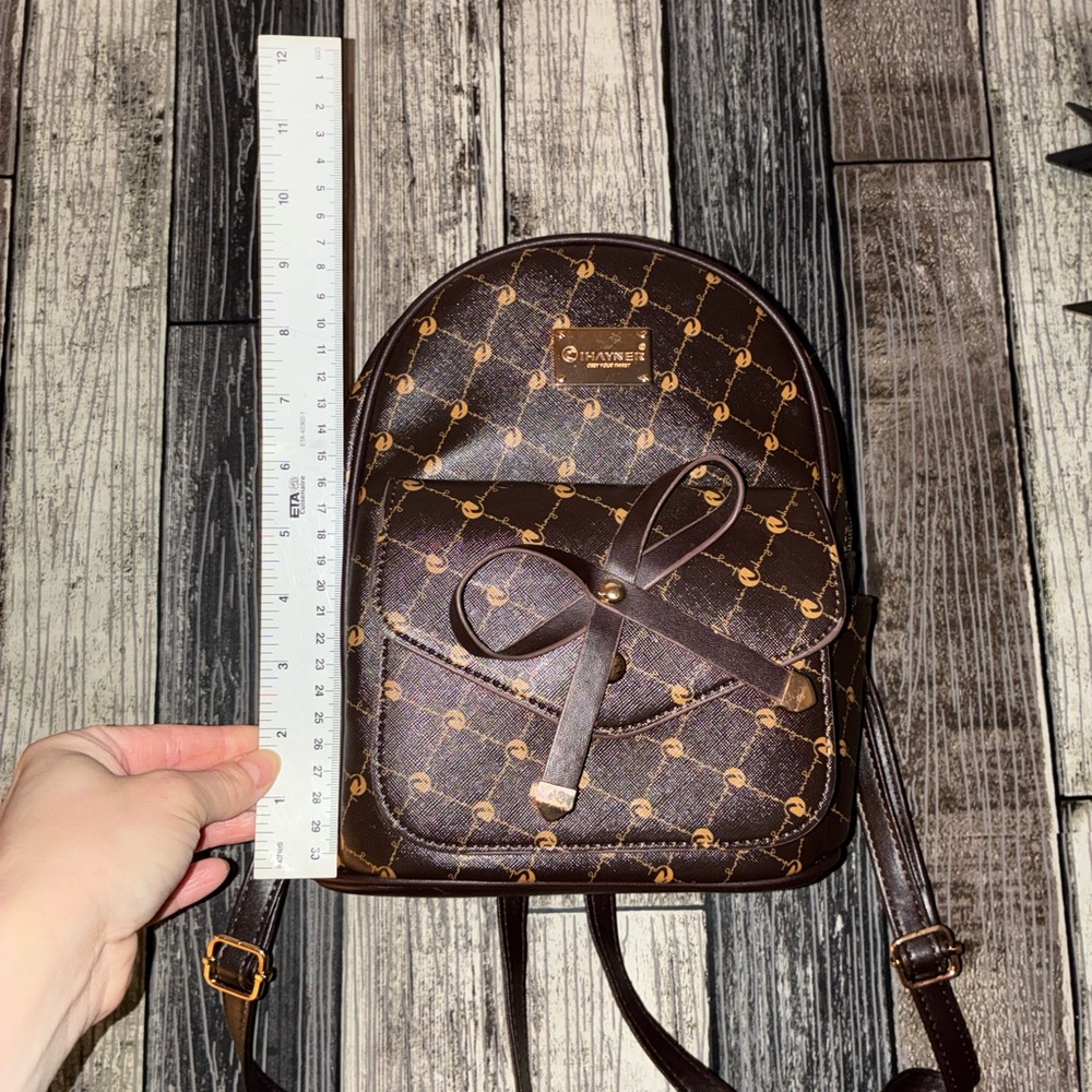 Brown Patterned Backpack - image 3